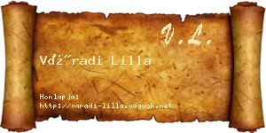 Váradi Lilla névjegykártya